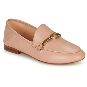 COACH LOAFERS LEATHER FLATS LOGO CHAIN BLUSH HELENA